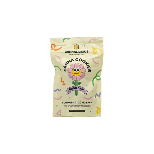 Cannalicious Cookies Choc Chip - 5 x 20mg